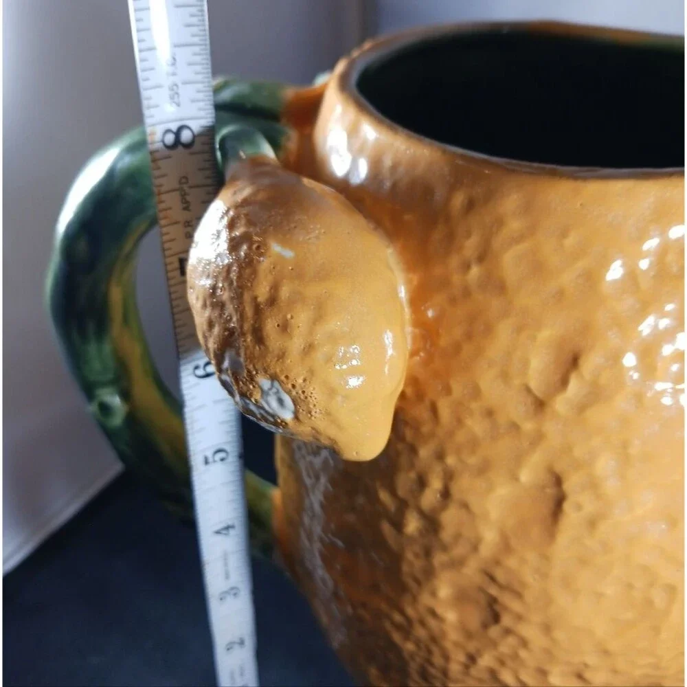 Antique Majolica Style Ceramic Lemonade Pitcher